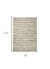 7' X 9' Gray And Ivory Wool Striped Hand Woven Area Rug