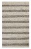 8' X 10' Brown Gray And Ivory New Zealand Lambs Wool Striped Hand Woven Area Rug