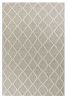 7' X 9' Gray And Ivory Wool Diamond Hand Woven Area Rug