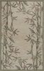 8' X 10' Ivory Green And Brown Wool Botanical Leaves Hand Tufted Area Rug