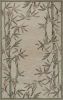 8' X 10' Ivory Green And Brown Wool Botanical Leaves Hand Tufted Area Rug