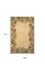 8' X 10' Beige Red And Green Wool Tropical Floral Hand Tufted Area Rug