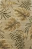 8' X 11' Sand And Beige Wool Botanical Leaves Hand Tufted Area Rug