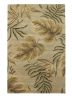 8' X 11' Sand And Beige Wool Botanical Leaves Hand Tufted Area Rug