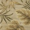 8' X 11' Sand And Beige Wool Botanical Leaves Hand Tufted Area Rug