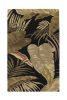 8' X 11' Black Beige And Brown Wool Botanical Leaves Hand Tufted Area Rug