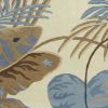8' X 11' Ivory Blue And Brown Wool Tropical Botanical Hand Tufted Area Rug
