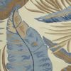 8' X 11' Ivory Blue And Brown Wool Tropical Botanical Hand Tufted Area Rug