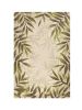 8' X 11' Ivory And Green Wool Botanical Leaves Hand Tufted Area Rug
