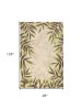 8' X 11' Ivory And Green Wool Botanical Leaves Hand Tufted Area Rug