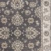 9' X 12' Gray And Ivory Floral Medallion Area Rug
