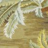 8' X 11' Moss Green And Yellow Wool Tropical Botanical Hand Tufted Area Rug