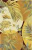 8' X 11' Coral Green And Ivory Wool Tropical Botanical Hand Tufted Area Rug