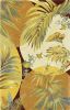 8' X 11' Coral Green And Ivory Wool Tropical Botanical Hand Tufted Area Rug