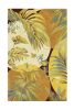 8' X 11' Coral Green And Ivory Wool Tropical Botanical Hand Tufted Area Rug