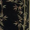 8' X 11' Black Green And Brown Wool Tropical Botanical Hand Tufted Area Rug