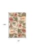 9' X 12' Beige Green And Pink Wool Botanical Leaves Hand Tufted Area Rug