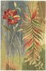 9' X 12' Blue And Green Wool Tropical Botanical Hand Tufted Area Rug