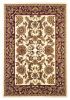9' X 13' Ivory Red And Orange Floral Medallion Area Rug