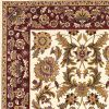 9' X 13' Ivory Red And Orange Floral Medallion Area Rug