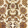 9' X 13' Ivory Red And Orange Floral Medallion Area Rug