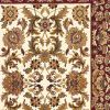 9' X 13' Ivory Red And Orange Floral Medallion Area Rug