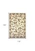 10' X 13' Ivory Green And Red Floral Vines Area Rug