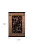 9' X 13' Tan Black And Beige Floral Vines Area Rug