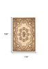 9' X 13' Beige And Brown Floral Medallion Area Rug