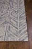 9' X 12' Blue And Beige Wool Chevron Hand Tufted Area Rug