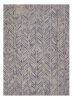9' X 12' Blue And Beige Wool Chevron Hand Tufted Area Rug