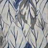 10' X 13' Gray And Navy Blue Botanical Leaves Area Rug