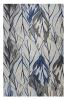 10' X 13' Gray And Navy Blue Botanical Leaves Area Rug
