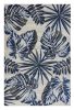 10' X 13' Gray And Blue Botanical Leaves Area Rug