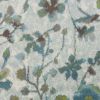 10' X 13' Teal Blue White And Green Floral Vines Area Rug
