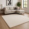 9' X 13' Ivory Shag Hand Woven Area Rug