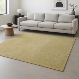 9' X 13' Canary Yellow Shag Hand Woven Area Rug