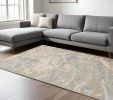 9' X 13' Sand Gray And Beige Abstract Area Rug