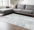 9' X 12' Dark Gray And Light Gray Abstract Hand Loomed Area Rug