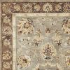 9' X 13' Gray Brown And Ivory New Zealand Lambs Wool Floral Medallion Hand Tufted Area Rug