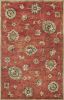 9' X 13' Sienna Gold And Green Wool Floral Vines Hand Tufted Area Rug