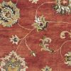 9' X 13' Sienna Gold And Green Wool Floral Vines Hand Tufted Area Rug