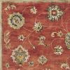 9' X 13' Sienna Gold And Green Wool Floral Vines Hand Tufted Area Rug
