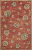 9' X 13' Sienna Gold And Green Wool Floral Vines Hand Tufted Area Rug