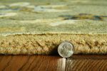 9' X 13' Gray Ivory And Brown Wool Floral Hand Tufted Area Rug