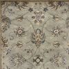 9' X 13' Gray Ivory And Brown Wool Floral Hand Tufted Area Rug