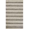 9' X 13' Brown Gray And Ivory Wool Striped Hand Woven Area Rug