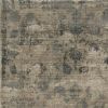 9' X 13' Beige And Blue Floral Medallion Hand Loomed Area Rug
