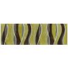 8' Lime Green Brown And Blue Wool Abstract Hand Tufted Runner Rug