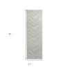 7' Ivory And Gray Wool Abstract Hand Tufted Runner Rug